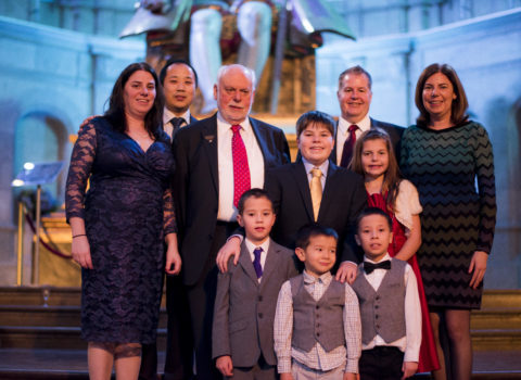 Fraser with his family at the 2016 Nobel Week celebration